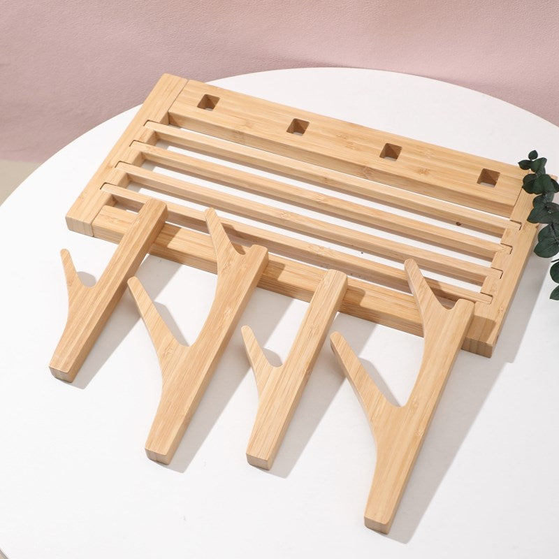 Bamboo Feeding Bottle Rack