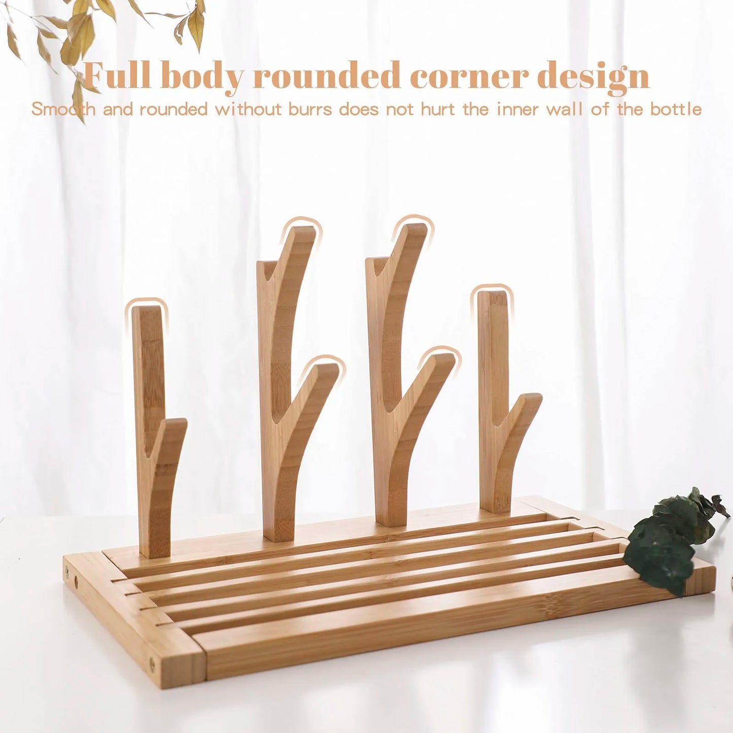 Bamboo Feeding Bottle Rack